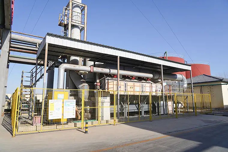 Production plant with solar panels and energy-efficient equipment