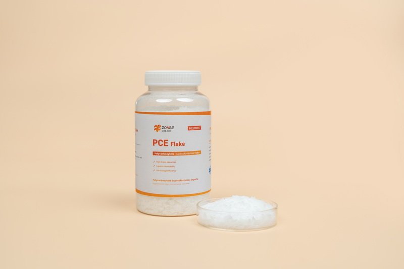 POLLYFLEX PCE flake product demonstrating advanced superplasticizer technology