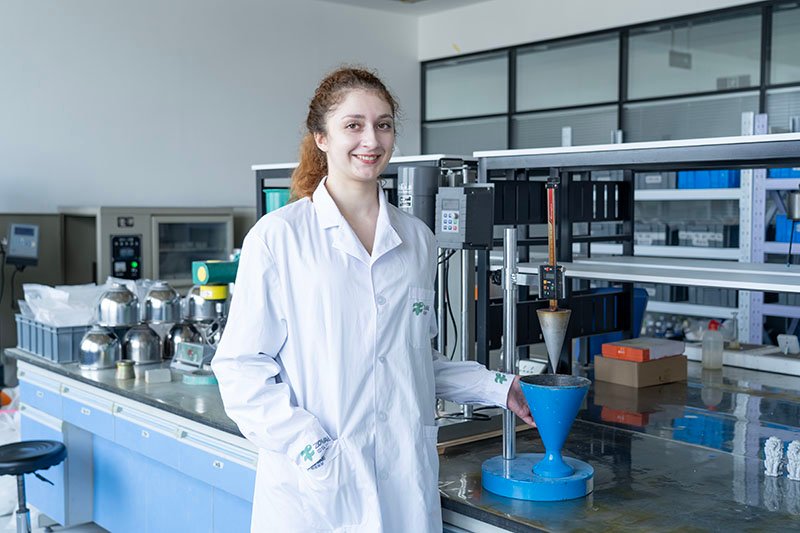 ZOVAE High Performance Concrete additive testing in laboratory with sustainable technology highlights