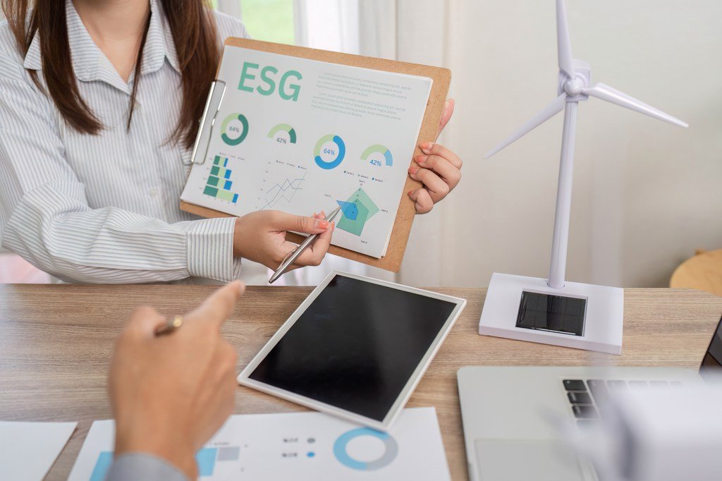 Eco-friendly lab with chemists working on green formulations